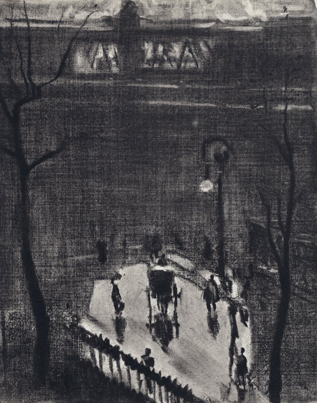 Under Charing Cross (litho) af Joseph (after) Pennell
