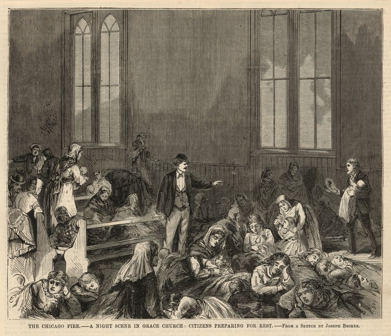En natscene i Grace Church af Joseph Becker