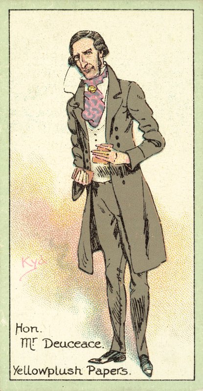 Ærede hr. Deuceace, Yellowplush Papers (chromolitho) af Joseph Clayton Clarke