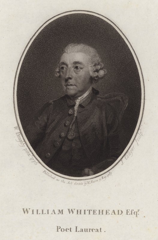 William Whitehead, engelsk digter og dramatiker (gravering) af Joseph Collyer