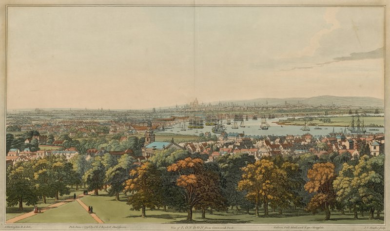 Udsigt over London fra Greenwich Park af Joseph Farington