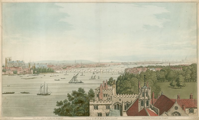 Udsigt over London fra Lambeth af Joseph Farington