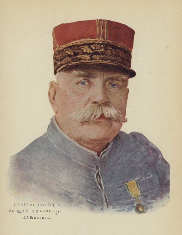 Joseph Joffre, fransk general (farve litho) af Joseph Felix Boucher