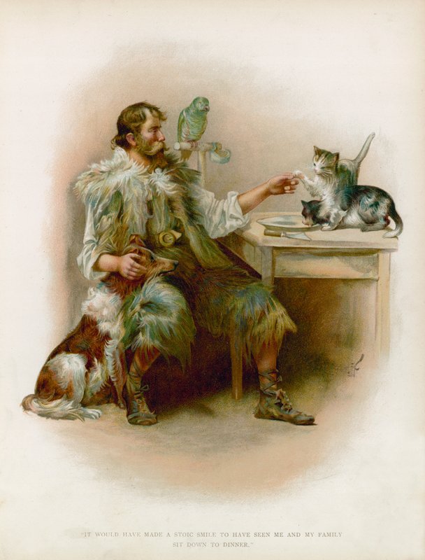 Illustration til Robinson Crusoe af Joseph Finnemore