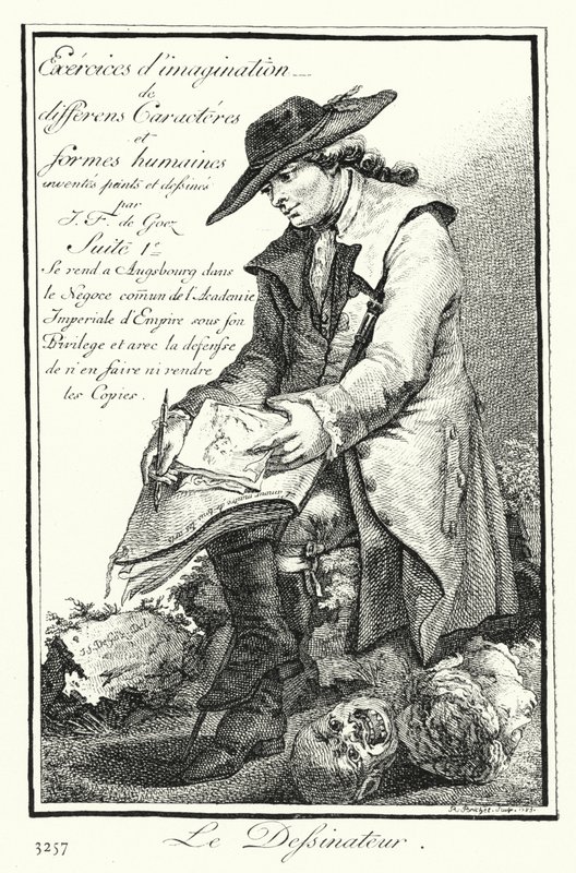 Tegneren (gravering) af Joseph Franz von (after) Goez