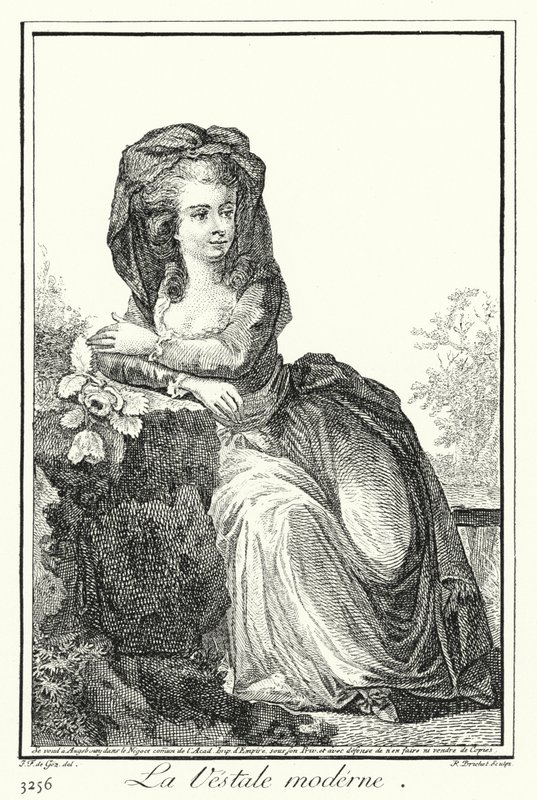 The Modern Vestal Virgin (gravering) af Joseph Franz von (after) Goez
