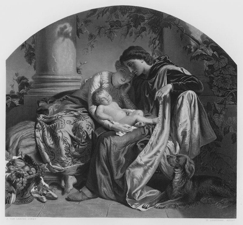 Den førstefødte, fra billedet i Den Kongelige Samling (stik) af Joseph Henri François van Lerius
