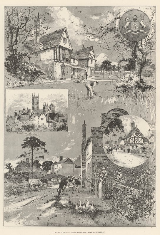 A Model Village, Patricksbourne, nær Canterbury af Joseph Holland Tringham