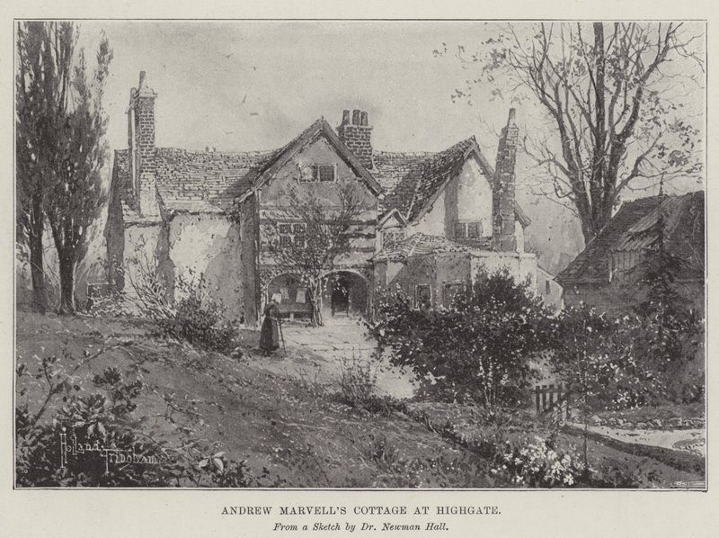 Andrew Marvells hytte ved Highgate af Joseph Holland Tringham