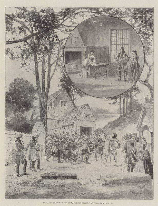 Laurence Irvings nye skuespil, Bonnie Dundee, på Adelphi Theatre af Joseph Holland Tringham