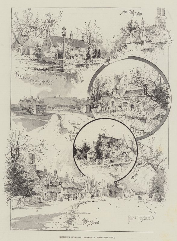 Rambling Sketches, Broadway, Worcestershire af Joseph Holland Tringham