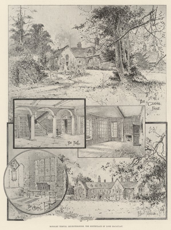 Rothley Temple, Leicestershire, fødestedet for Lord Macaulay af Joseph Holland Tringham