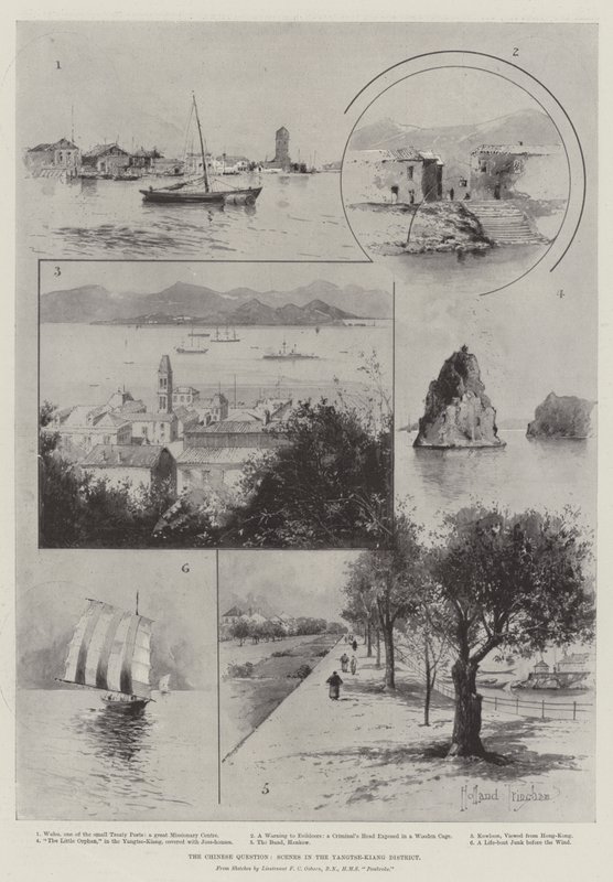 Det kinesiske spørgsmål, scener fra Yangtse-Kiang-distriktet af Joseph Holland Tringham