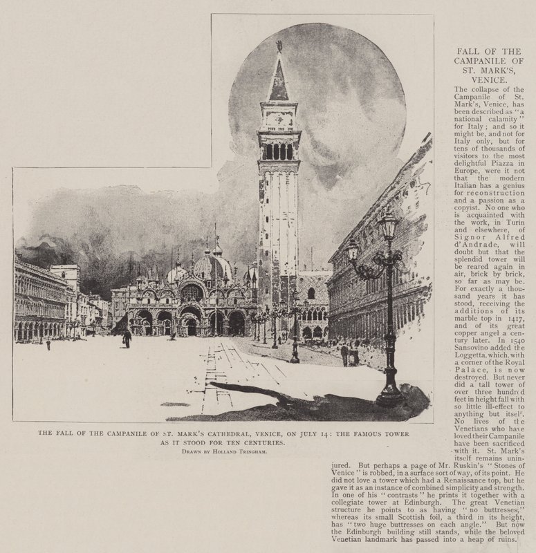 Faldet af Campanile of St Mark