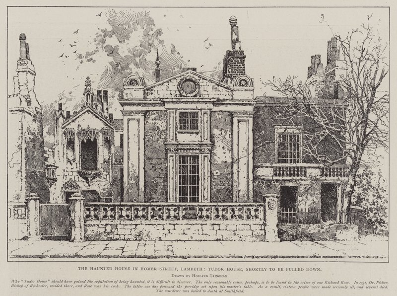 Det hjemsøgte hus i Homer Street, Lambeth, Tudor House, der snart skal rives ned af Joseph Holland Tringham