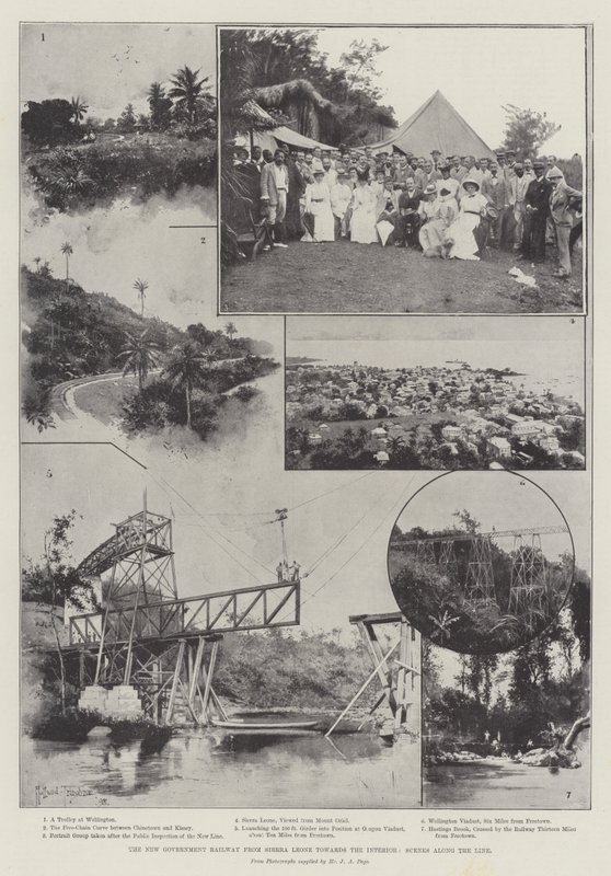 Den nye regeringsjernbane fra Sierra Leone mod det indre, scener langs linjen af Joseph Holland Tringham