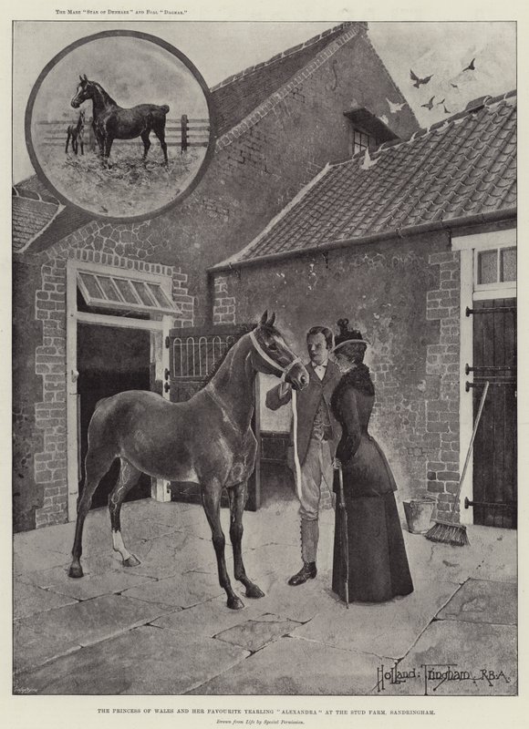 Prinsessen af Wales og hendes yndlingsårige Alexandra på Stud Farm, Sandringham af Joseph Holland Tringham