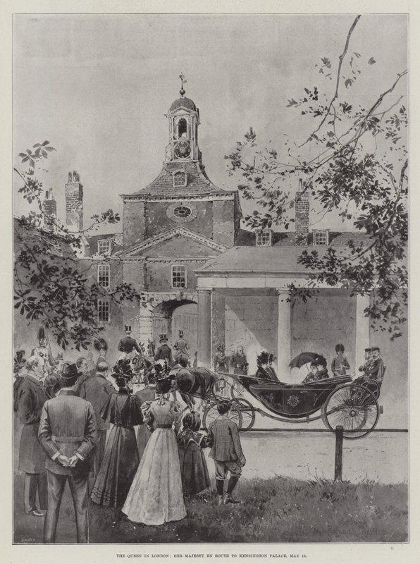 Dronningen i London, Hendes Majestæt På vej til Kensington Palace, 15. maj af Joseph Holland Tringham