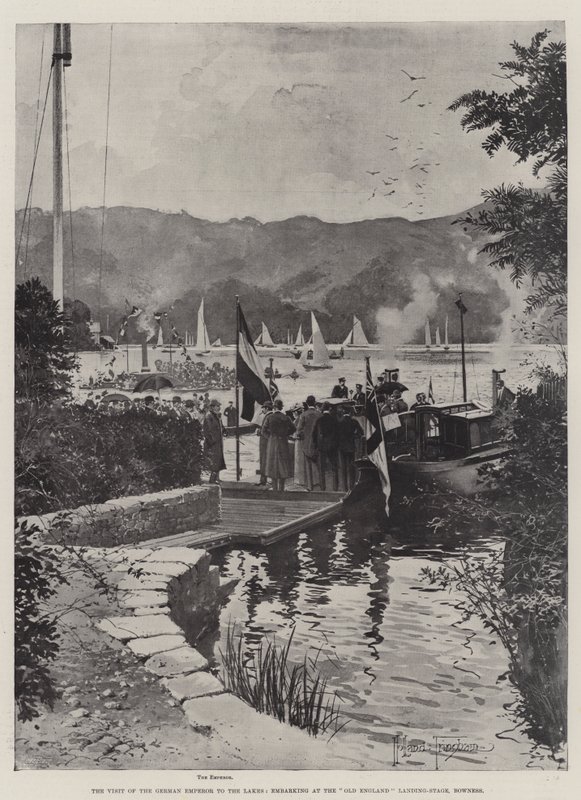 Besøget af den tyske kejser til søerne, indskibning på Old England Landing-Stage, Bowness af Joseph Holland Tringham