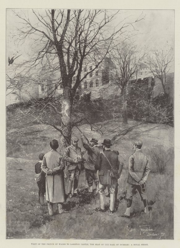 Besøg af prinsen af Wales til Lambton Castle, sædet for jarlen af Durham, et kongeligt skud af Joseph Holland Tringham