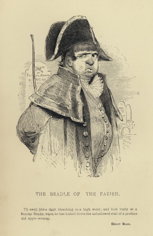 Kenny Meadows: The Beadle of the Parish (gravering) af Joseph Kenny (after) Meadows