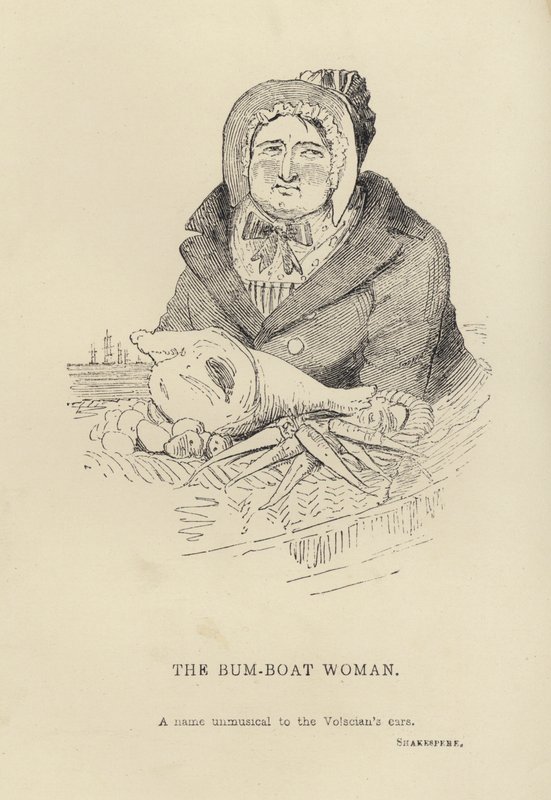 Kenny Meadows: The Bum-Boat Woman (gravering) af Joseph Kenny (after) Meadows