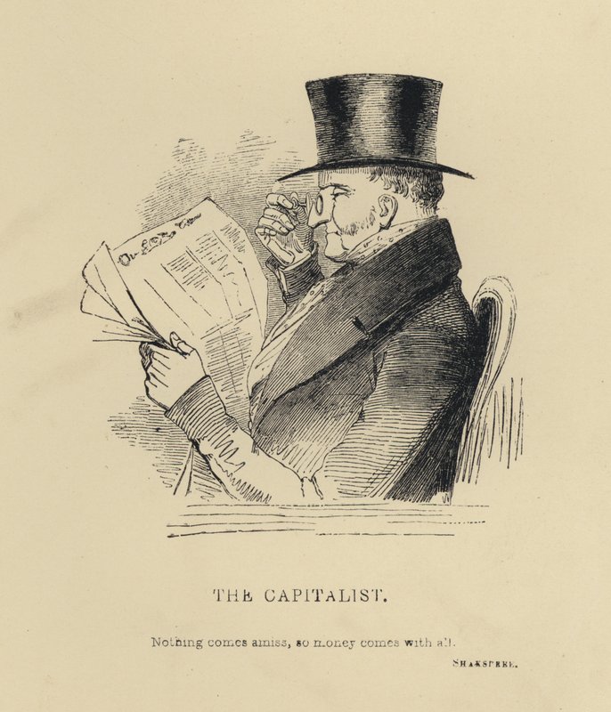 Kenny Meadows: The Capitalist (gravering) af Joseph Kenny (after) Meadows