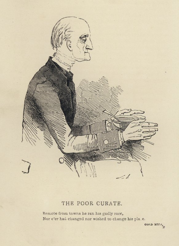 Kenny Meadows: The Poor Curate (gravering) af Joseph Kenny (after) Meadows