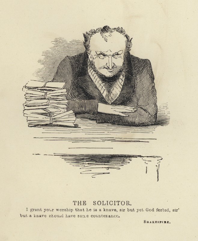 Kenny Meadows: The Solicitor (gravering) af Joseph Kenny (after) Meadows