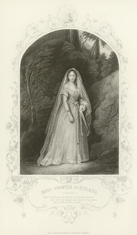 Miss Cooper som Helena, En skærsommernatsdrøm, anden akt, scene iii af Joseph Kenny Meadows