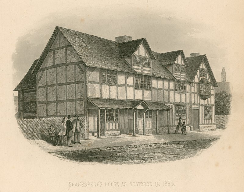 Shakespeares hus som restaureret i 1864 af Joseph Kenny Meadows