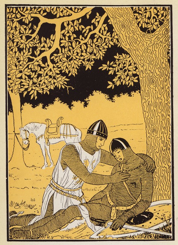 Guillaume og hans nevø Vivien (farvelitografi) af Joseph Kuhn Regnier