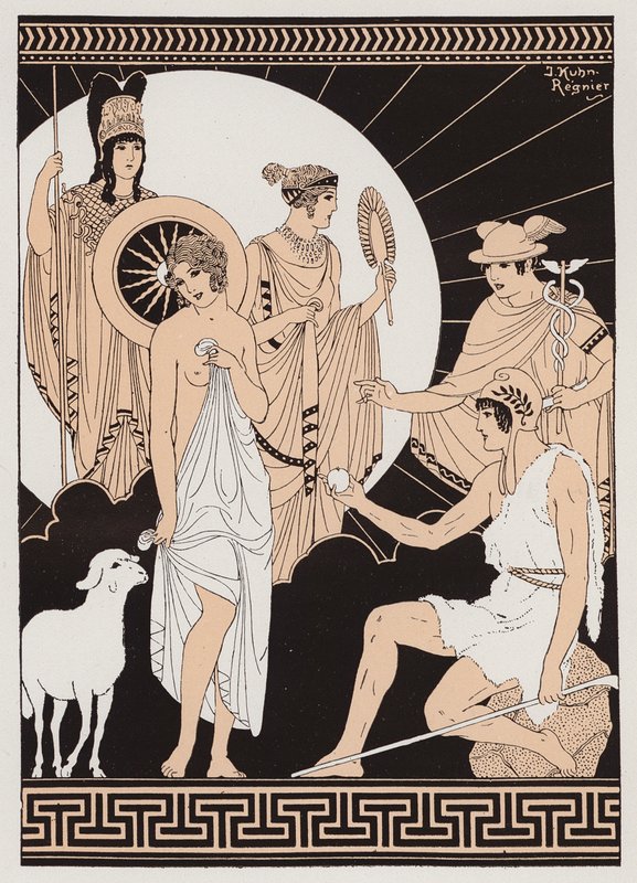 Dommen i Paris (farvelitografi) af Joseph Kuhn Regnier