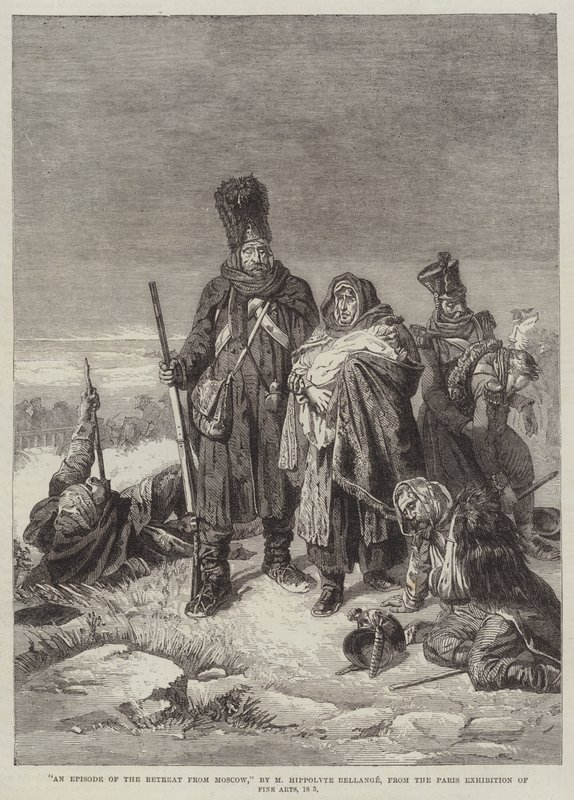 En episode af tilbagetoget fra Moskva af Joseph Louis Hippolyte Bellange