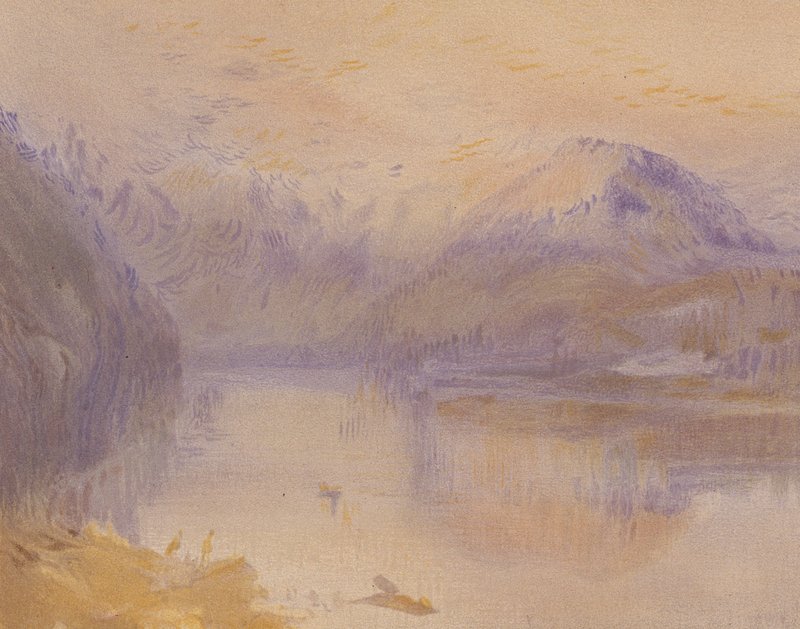 A Lake (farvelitografi) af Joseph Mallord William (after) Turner