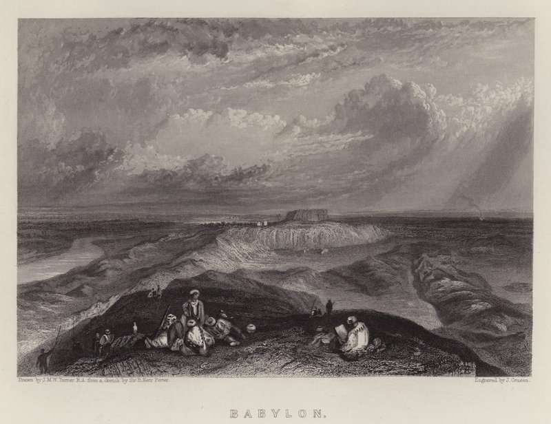 Babylon (farve litho) af Joseph Mallord William (after) Turner