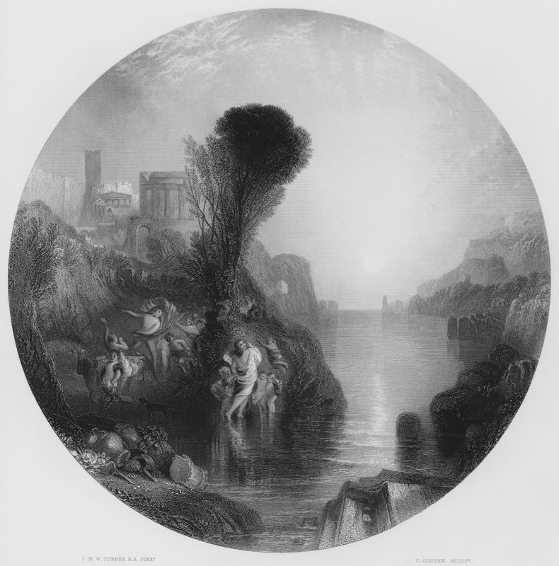 Bacchus og Ariandne, fra billedet i National Gallery (gravering) af Joseph Mallord William (after) Turner
