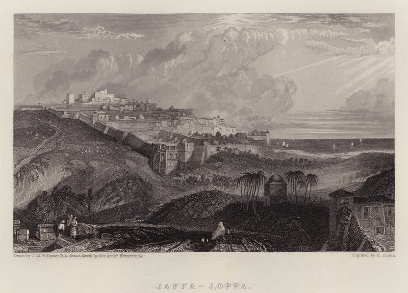 Jaffa, Joppa (farve litho) af Joseph Mallord William (after) Turner