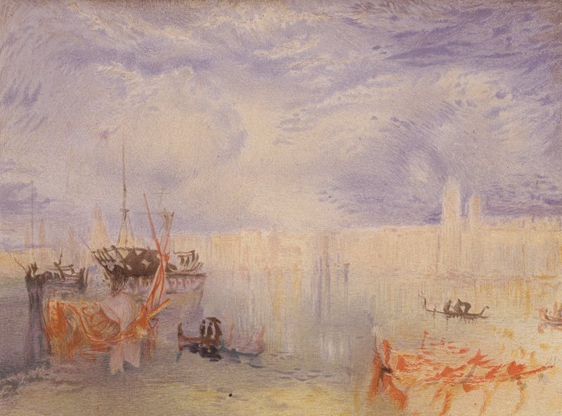 Venedig (farvelitografi) af Joseph Mallord William (after) Turner
