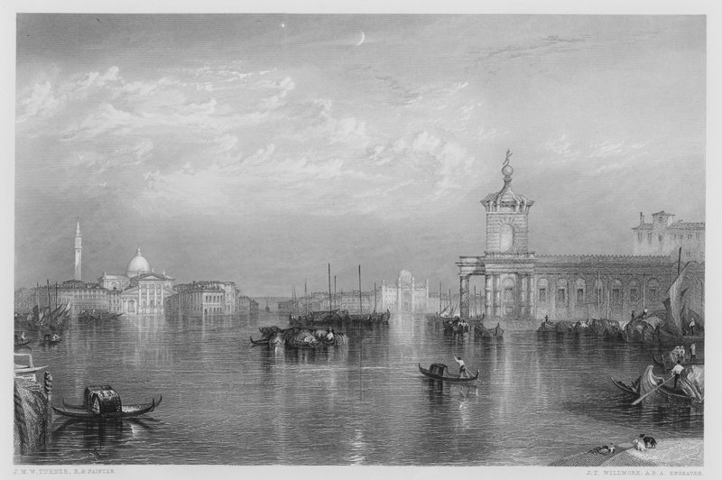 Venedig, The Dogana, fra billedet i Vernon Gallery af after Joseph Mallord William Turner