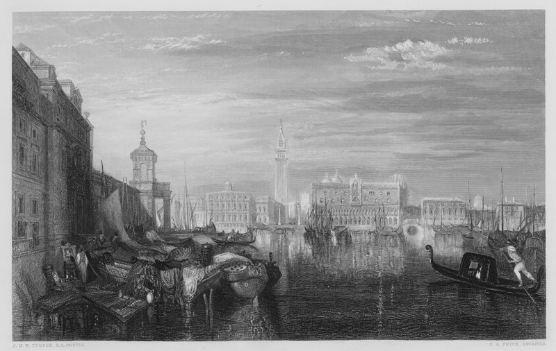 Venedig, Canal Grande, fra billedet i Vernon Gallery af after Joseph Mallord William Turner