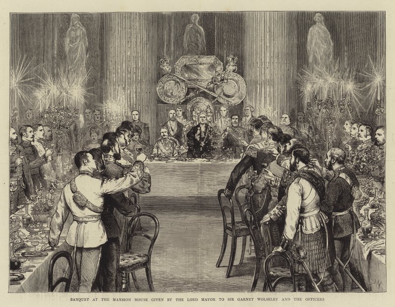 Banket i Mansion House givet af overborgmesteren til Sir Garnet Wolseley og officererne af Joseph Nash