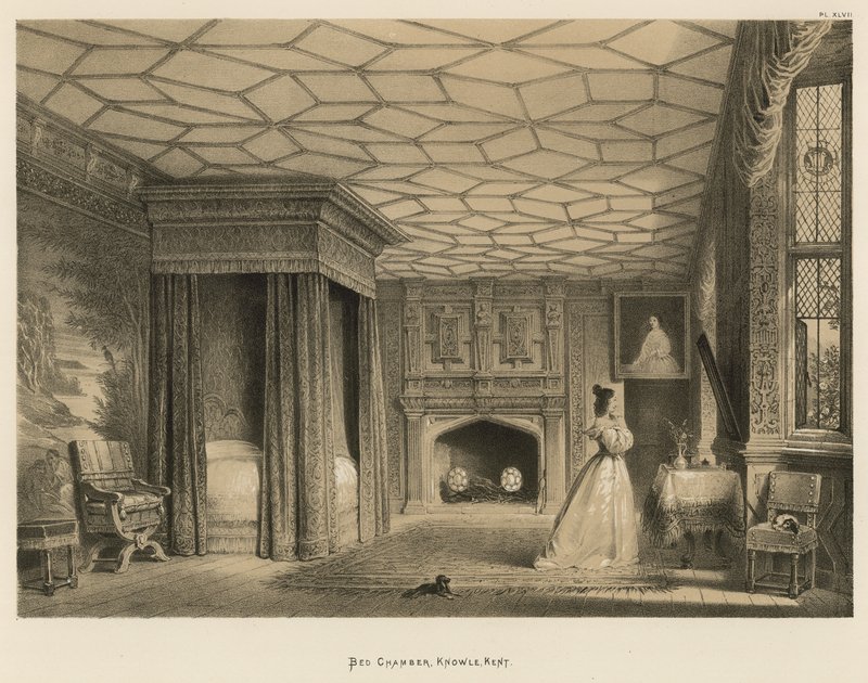 Sengekammer, Knowle, Kent af Joseph Nash