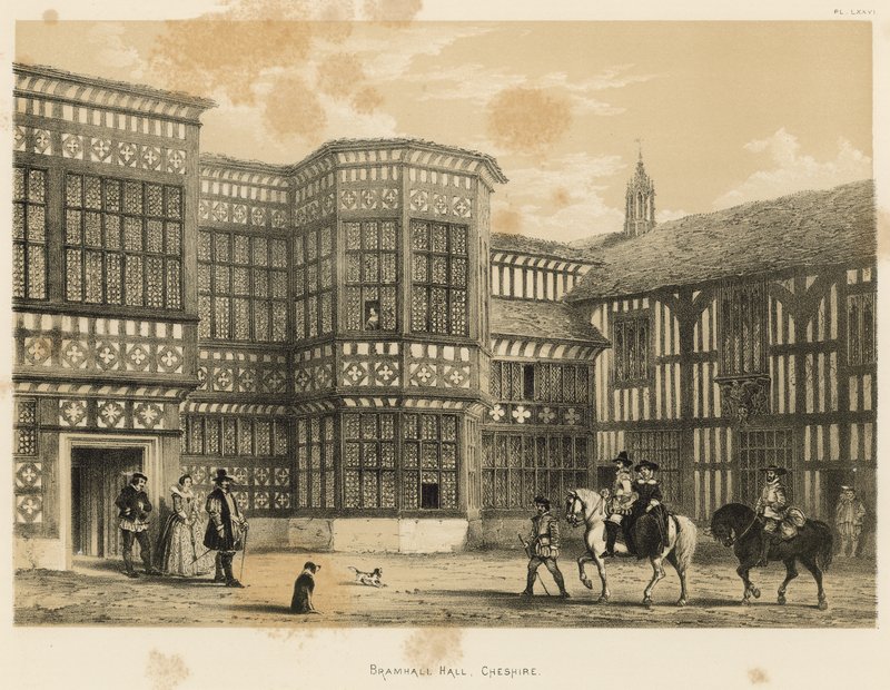 Bramhall Hall, Cheshire af Joseph Nash