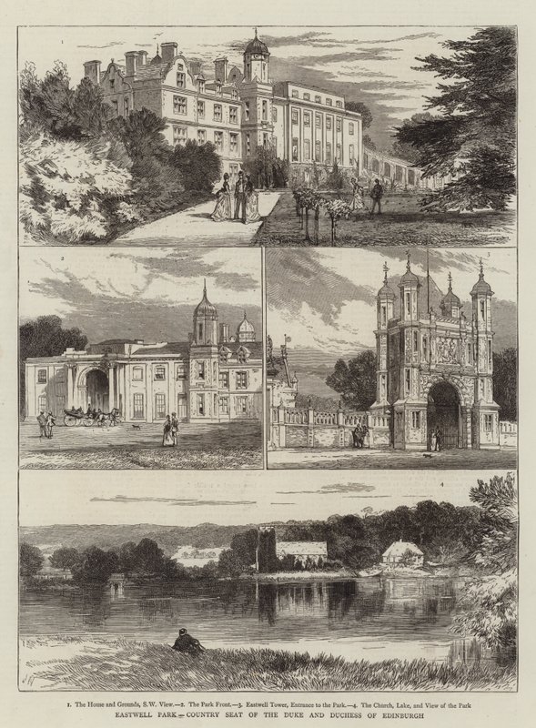 Eastwell Park, landsæde for hertugen og hertuginden af Edinburgh af Joseph Nash