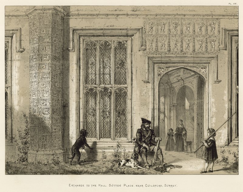 Indgang til Hall, Sutton Place, nær Guildford, Surrey af Joseph Nash