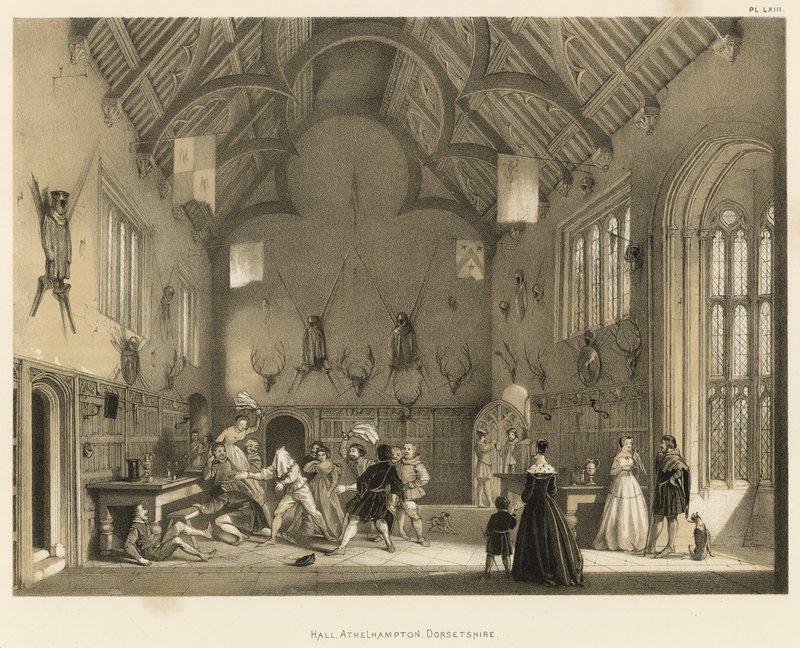 Hall, Athelhampton, Dorsetshire af Joseph Nash