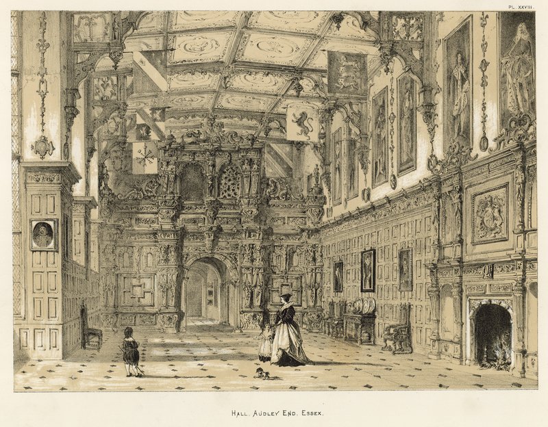 Hall, Audley End, Essex af Joseph Nash