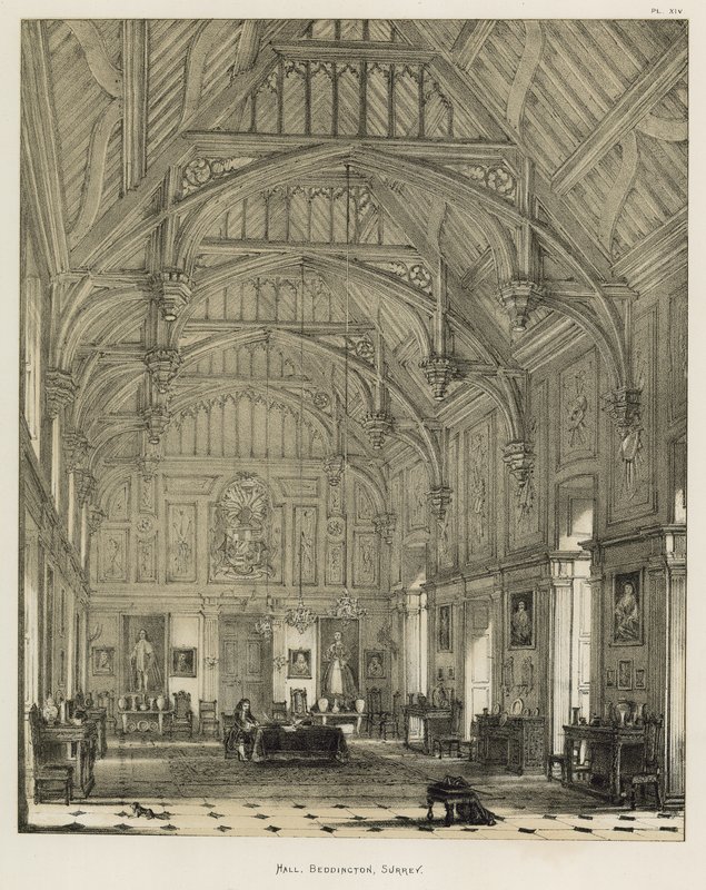 Hall, Beddington, Surrey af Joseph Nash