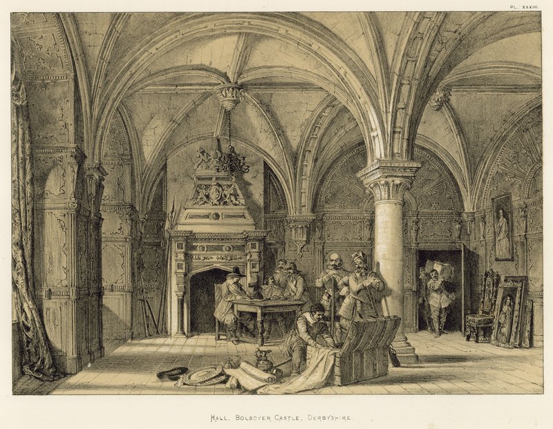 Hall, Bolsover Castle, Derbyshire af Joseph Nash